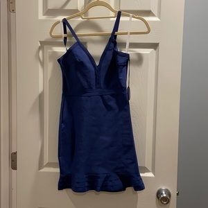 Superdown About Us Navy Ruffle Mini Dress